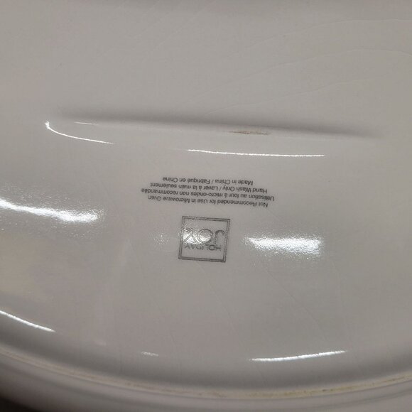 Holiday Oval Serving Platter 16" Porcelain Holly & Berry Gold Trim Christmas Des - Picture 4 of 6